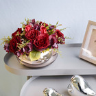 Arranjo De Mini Rosas Vermelhas No Vaso Baixo Rose| Linha Arr